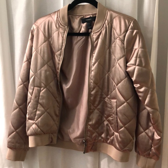 F21 GOLD BOMBER JACKET - Picture 1 of 4